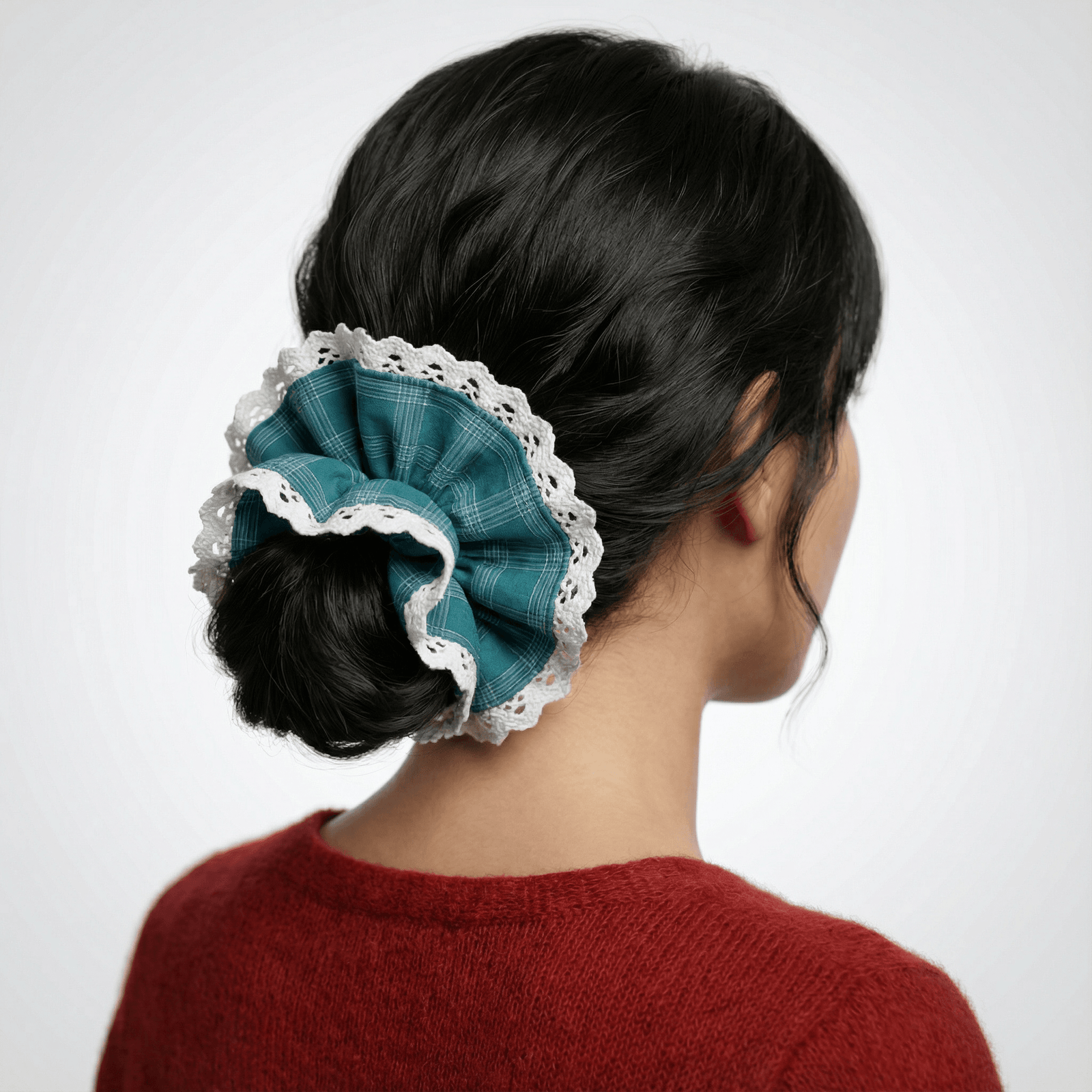 Pine Teal Plaid Scrunchie