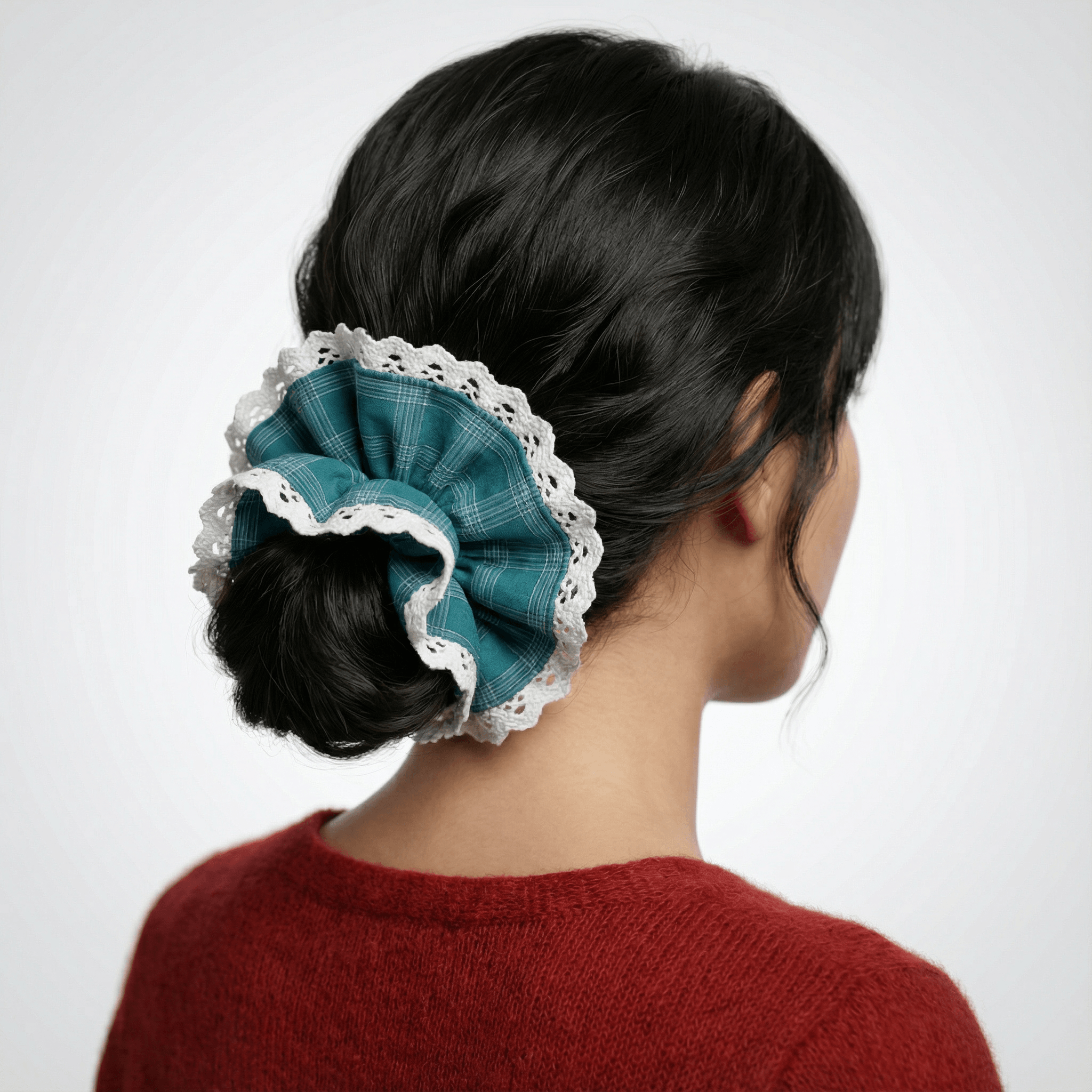 Pine Teal Plaid Scrunchie
