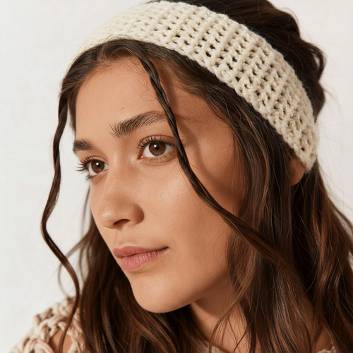 Cream Crochet Headband