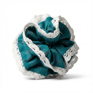 Pine Teal Plaid Scrunchie