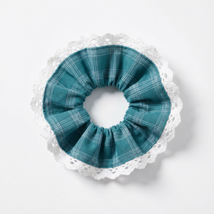 Pine Teal Plaid Scrunchie