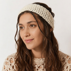 Cream Crochet Headband