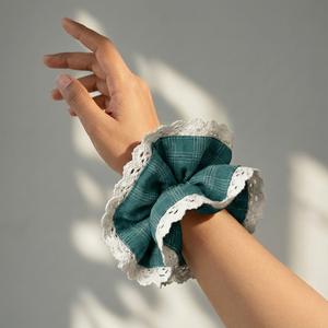 Pine Teal Plaid Scrunchie
