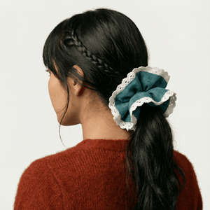 Pine Teal Plaid Scrunchie