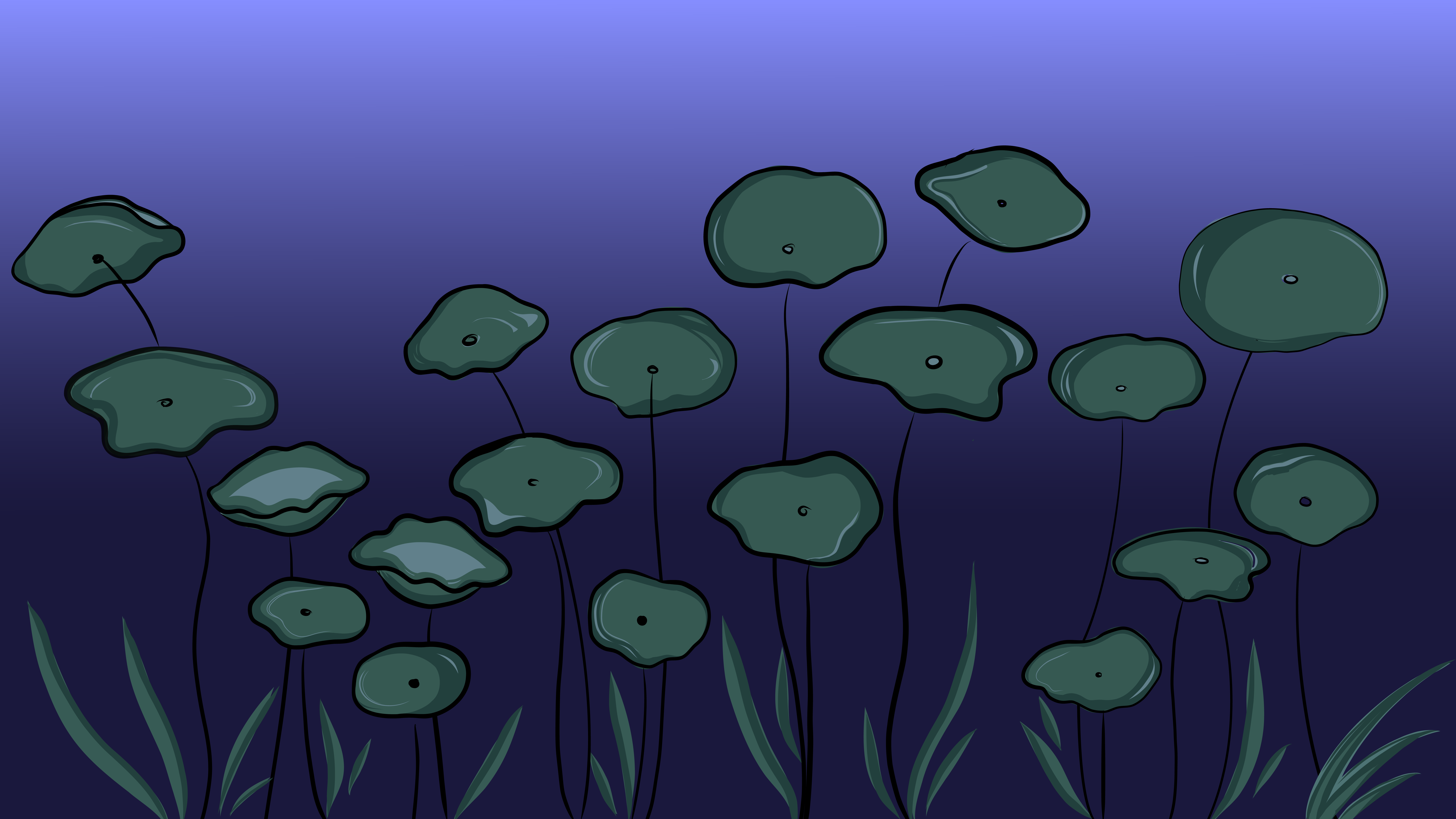 Moosi pond at twilight — leaves hide the creatures